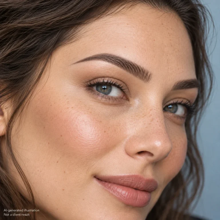 AI-generated illustration of Combination Brows; not a client treatment result